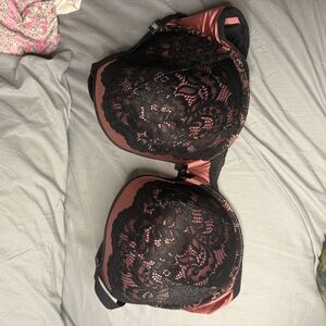 Torrid Pink and Black Lace Bra